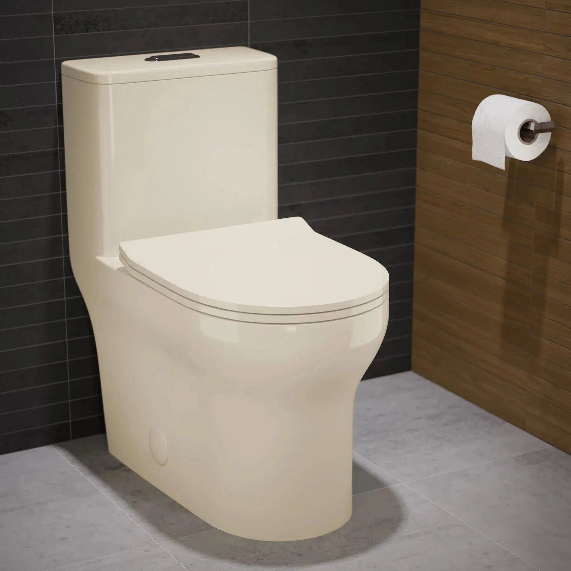 Swiss Madison Burdon 15" x 30" One-Piece Bisque Elongated Floor-Mounted Toilet With 1.1/1.6 GPF