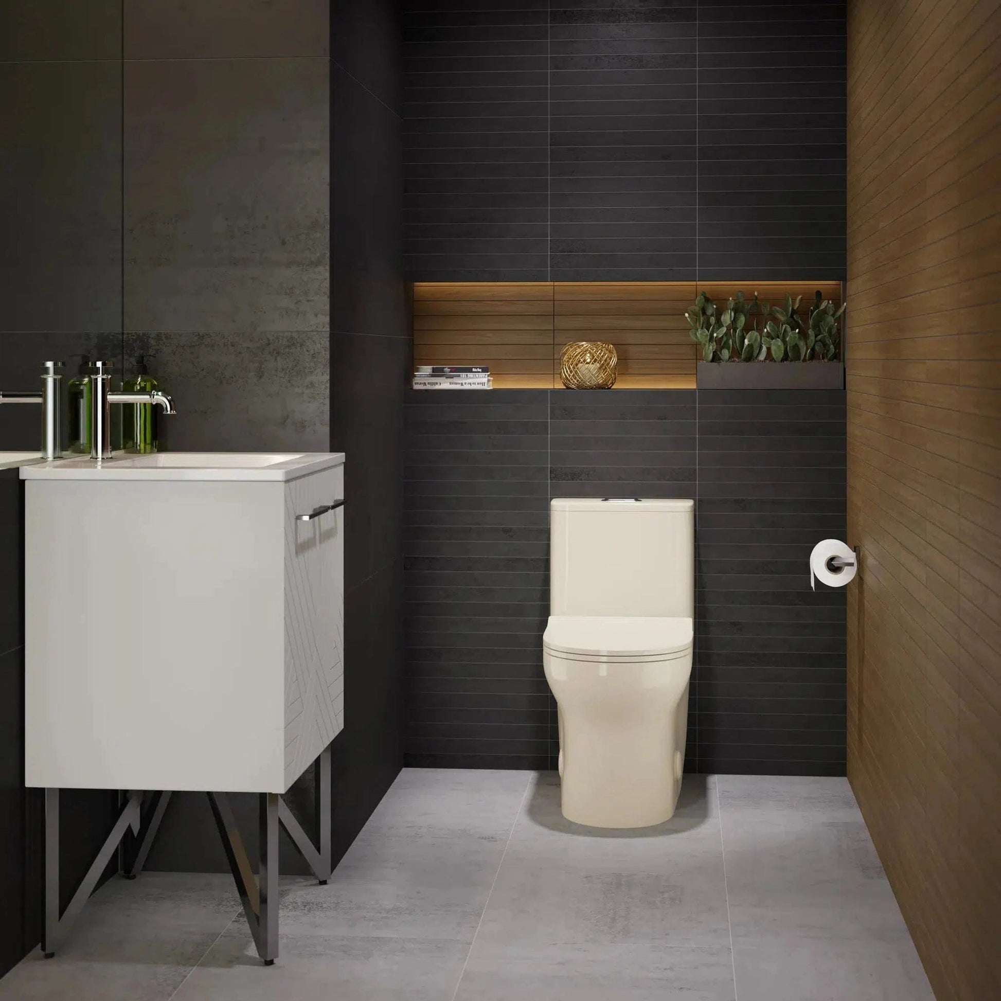 Swiss Madison Burdon 15" x 30" One-Piece Bisque Elongated Floor-Mounted Toilet With 1.1/1.6 GPF