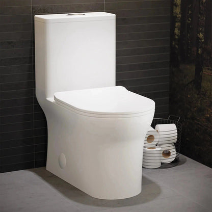 Swiss Madison Burdon 15" x 30" One-Piece Glossy White Elongated Floor-Mounted Toilet With 1.1/1.6 GPF