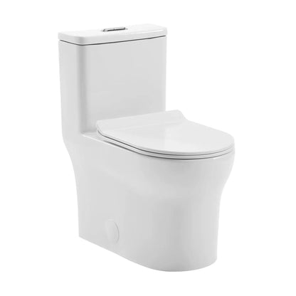 Swiss Madison Burdon 15" x 30" One-Piece Glossy White Elongated Floor-Mounted Toilet With 1.1/1.6 GPF