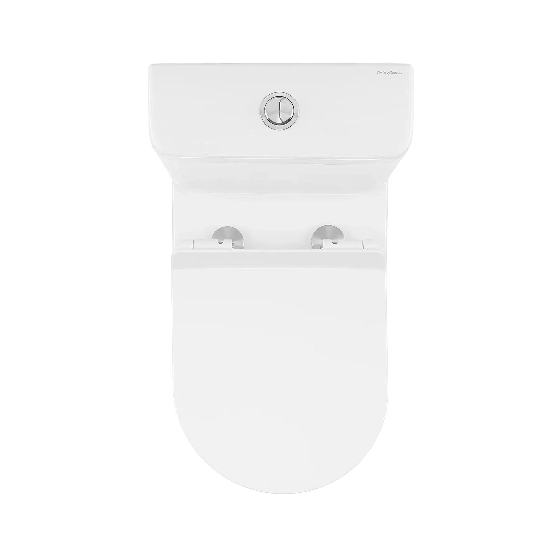 Swiss Madison Calice 15" x 33" Two-Piece Glossy White Elongated Floor-Mounted Toilet With Rear Outlet and 0.8/1.28 GPF