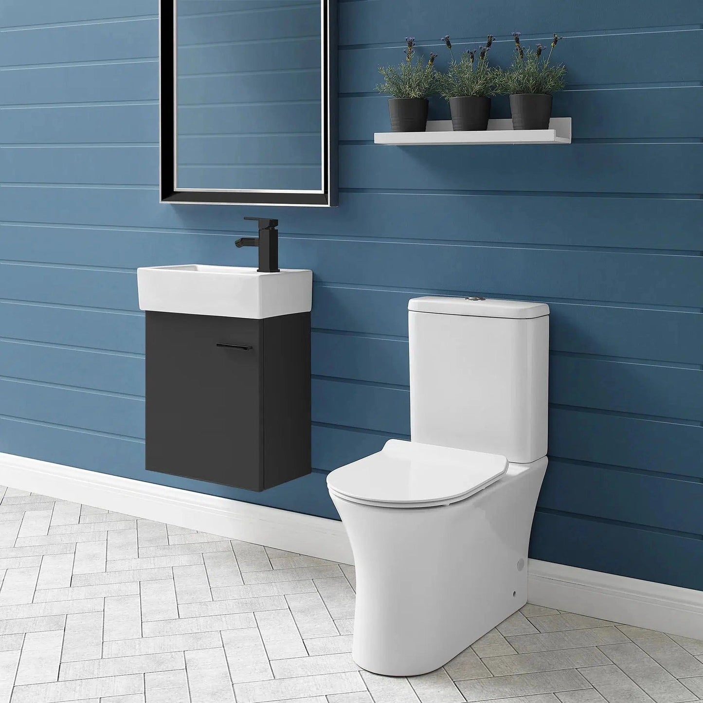 Swiss Madison Calice 15" x 33" Two-Piece Glossy White Elongated Floor-Mounted Toilet With Rear Outlet and 0.8/1.28 GPF
