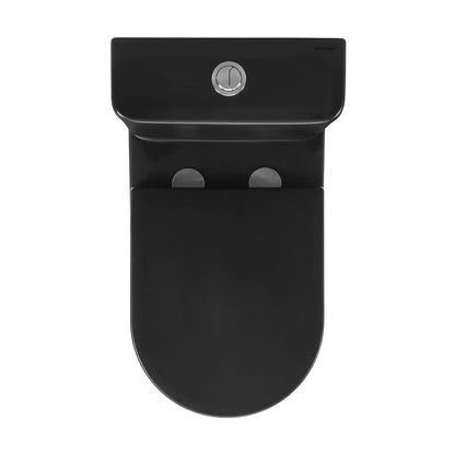 Swiss Madison Calice 15" x 33" Two-Piece Matte Black Elongated Floor-Mounted Toilet With Rear Outlet and 0.8/1.28 GPF