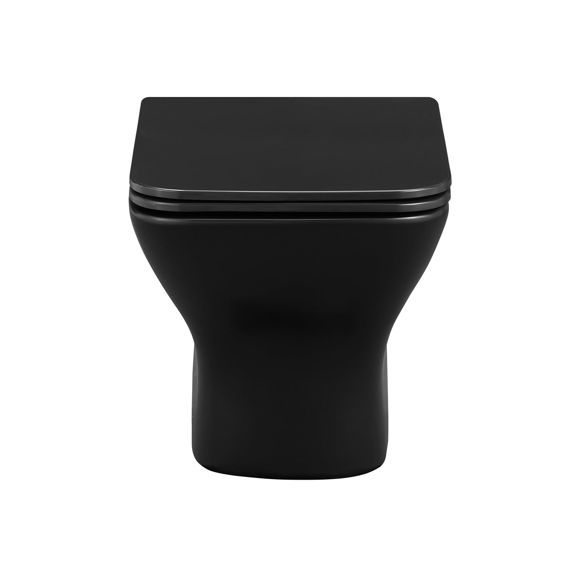 Swiss Madison Carré 14" x 15" Matte Black Elongated Square Wall-Hung Toilet Bowl