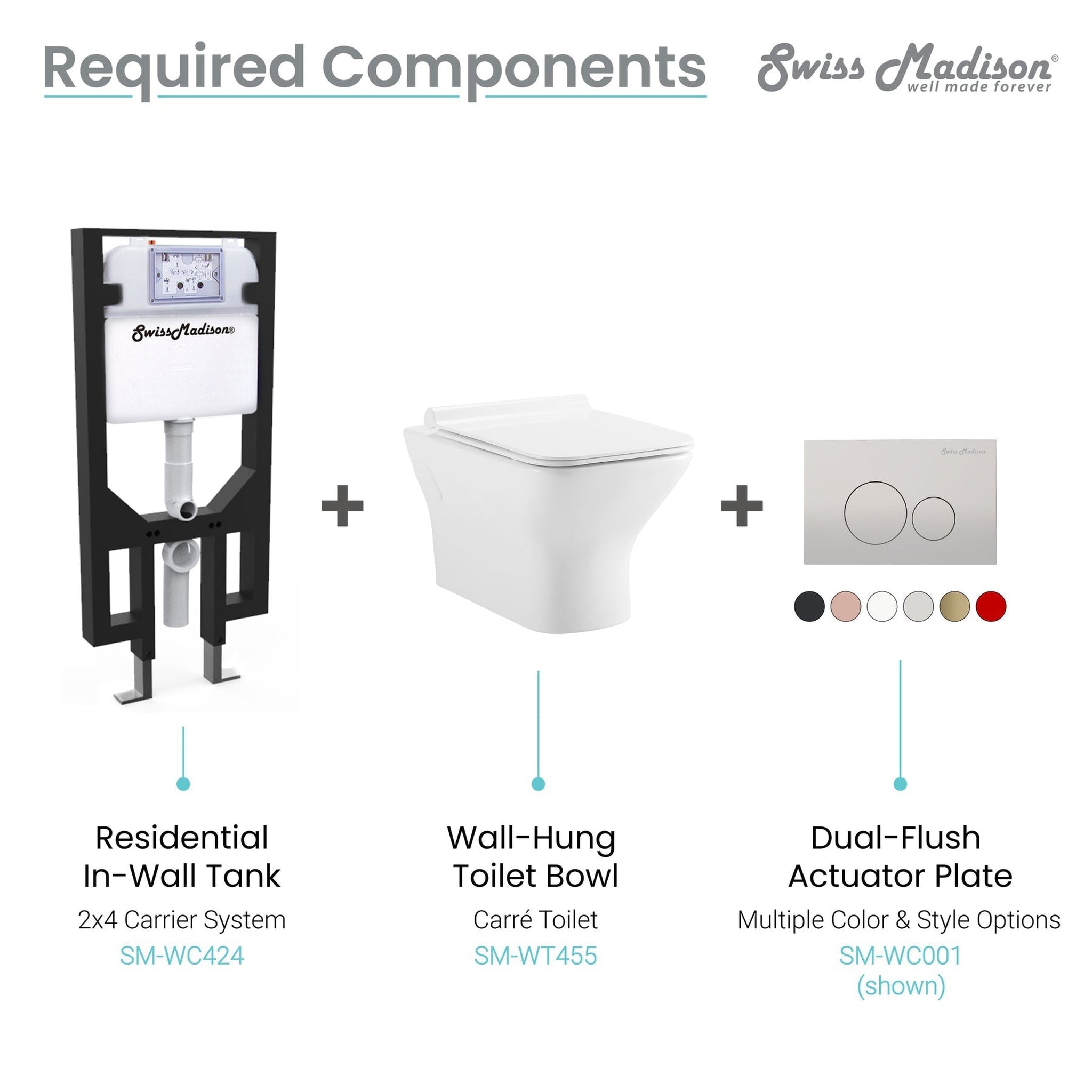 Swiss Madison shops SM-WC424 Wall-Hung Toilet Tank Carrier Replacement In-Wall Frame