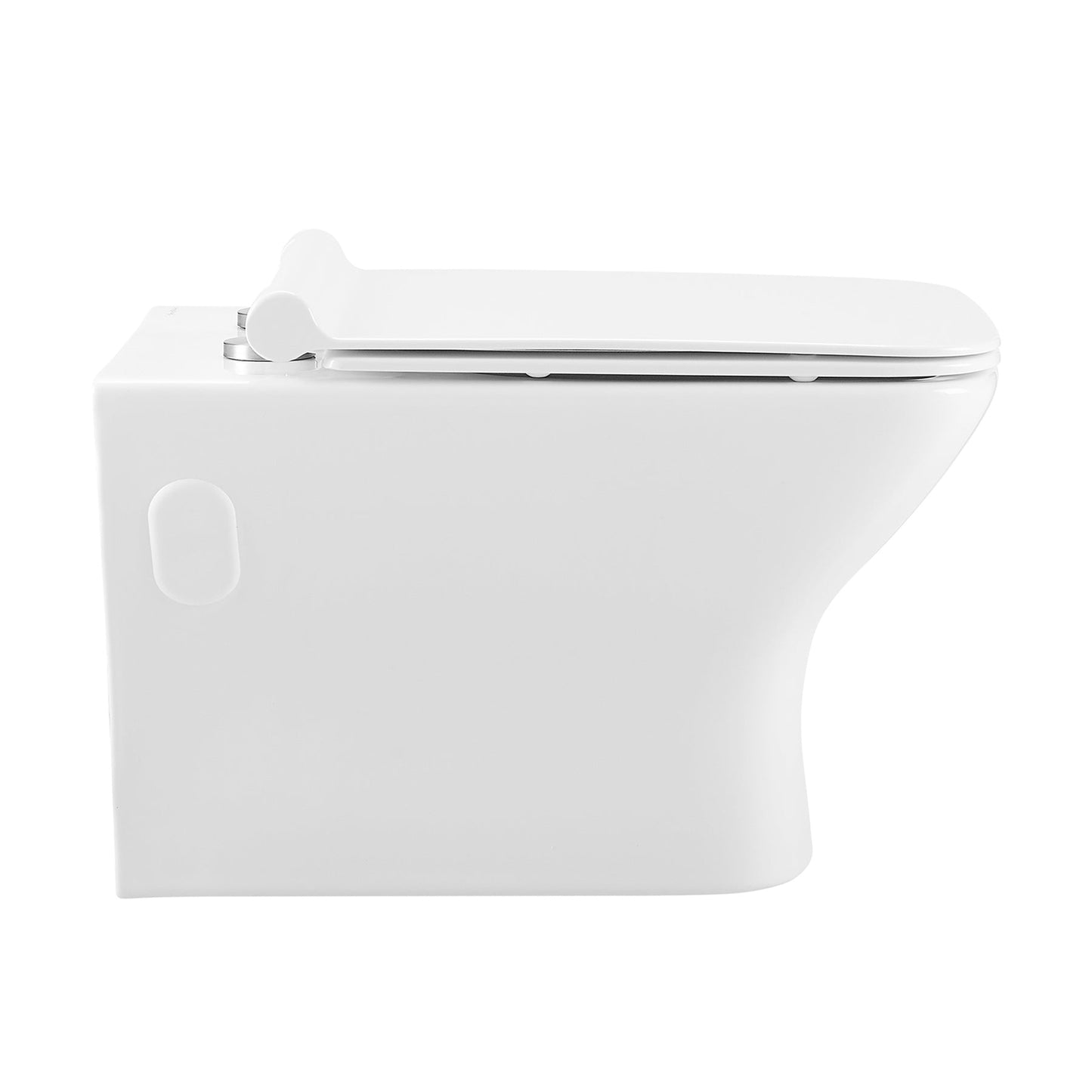 Swiss Madison Carré 14" x 15" White Elongated Square Wall-Hung Toilet Bowl