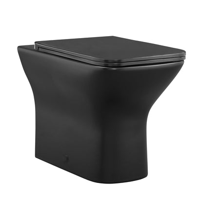 Swiss Madison Carré 14" x 16" Back-to-Wall Matte Black Square Floor-Mounted Toilet Bowl