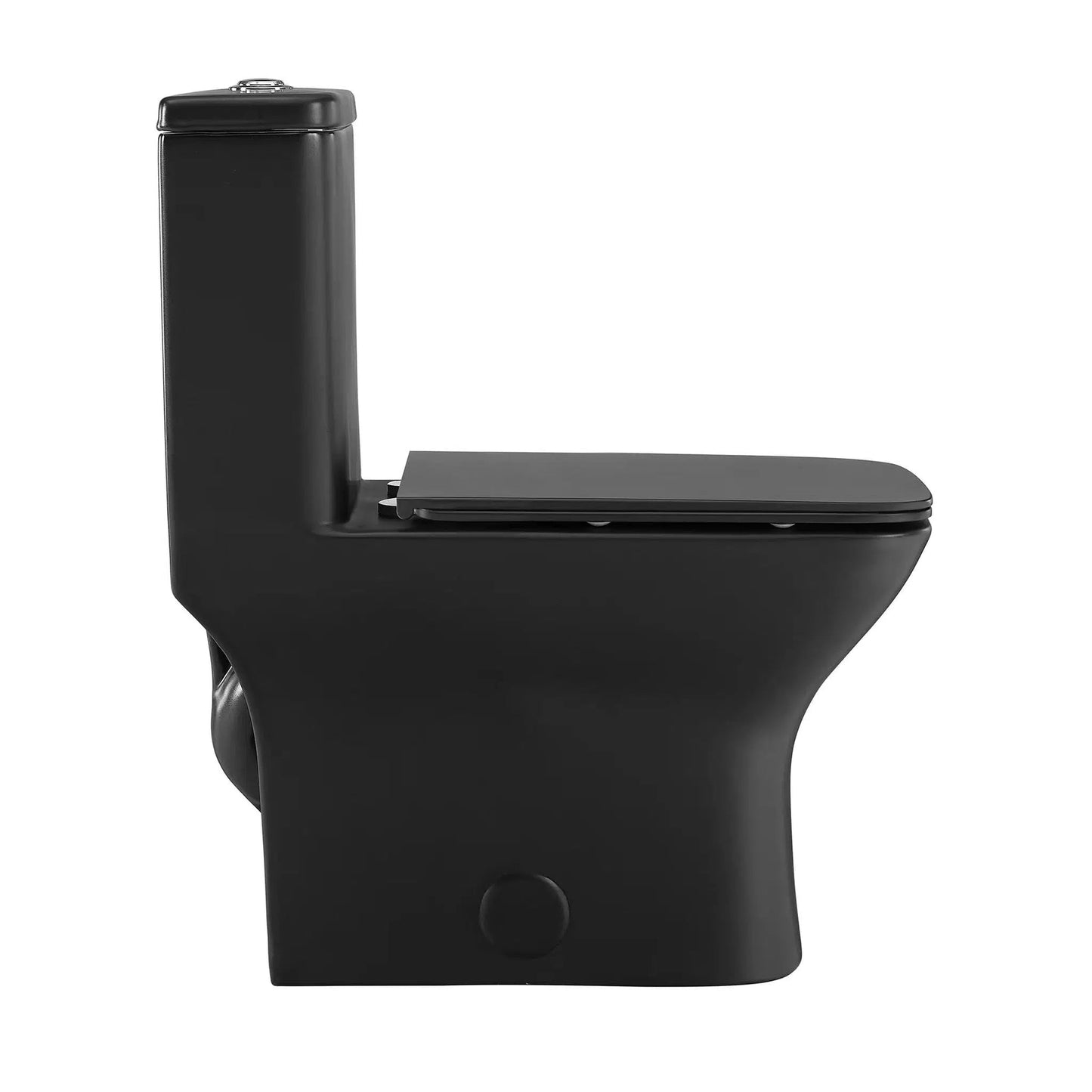 Swiss Madison Carré 15" x 30" One-Piece Matte Black Elongated Square Floor-Mounted Toilet With 1.1/1.6 GPF