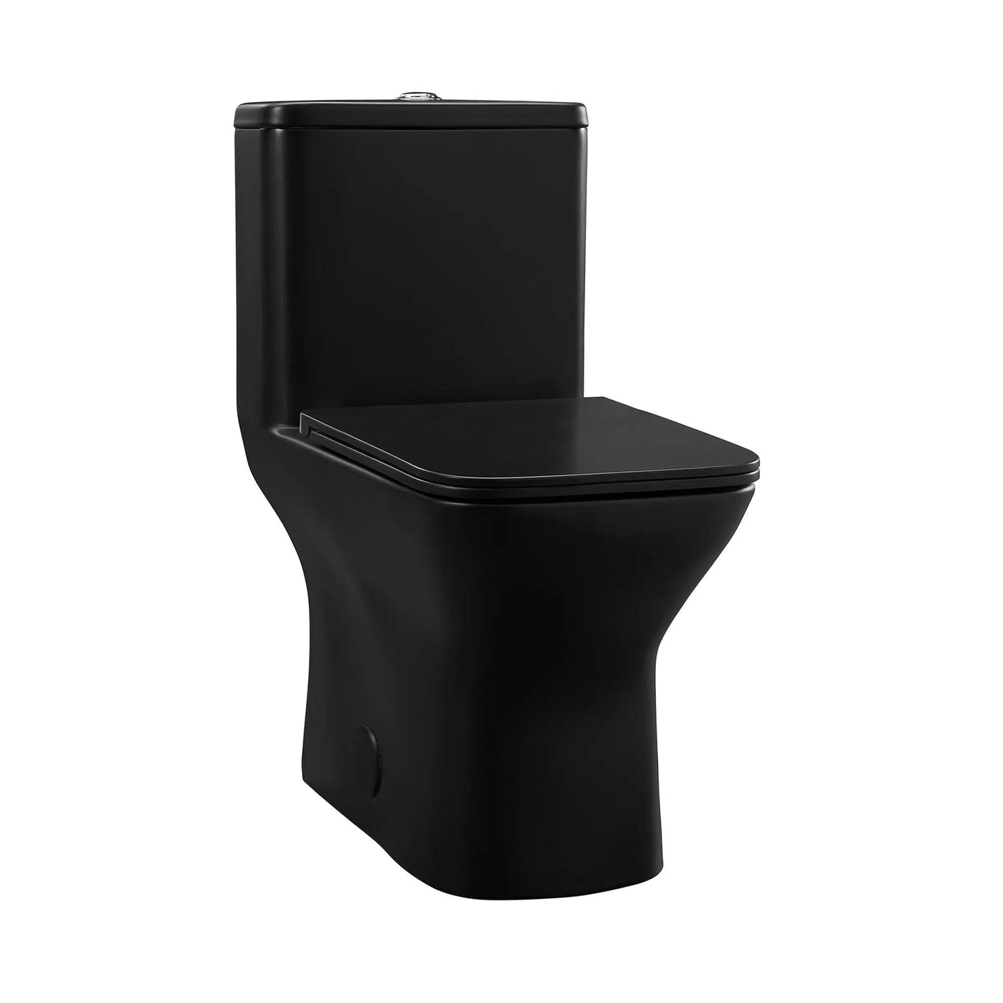 Swiss Madison Carré 15" x 30" One-Piece Matte Black Elongated Square Floor-Mounted Toilet With 1.1/1.6 GPF