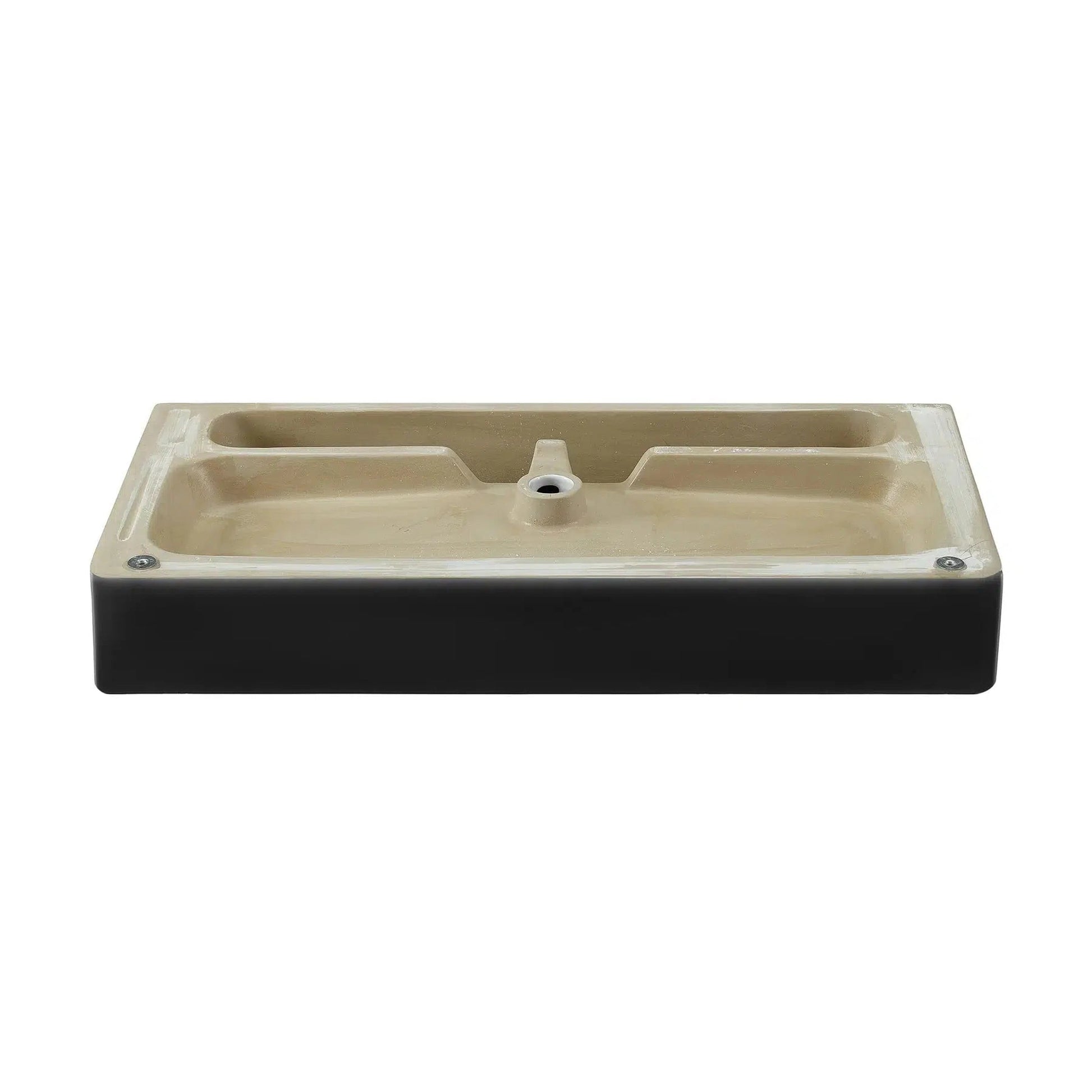 Swiss Madison Carre 36" x 35" Wall-Mounted Console Sink With Matte Black Basin and Black Legs