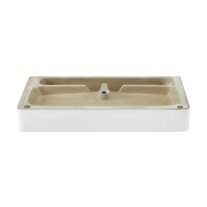 Swiss Madison Carre 36" x 35" Wall-Mounted Console Sink With White Basin and Gold Legs