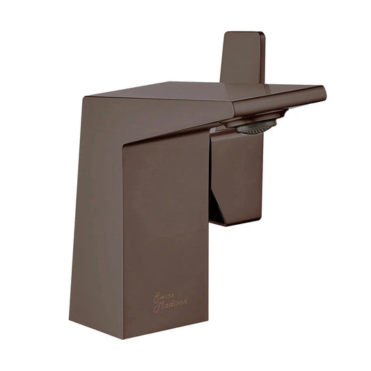 Swiss Madison Carré 6" Oil Rubbed Bronze Single Hole Bathroom Faucet With Flow Rate of 1.2 GPM