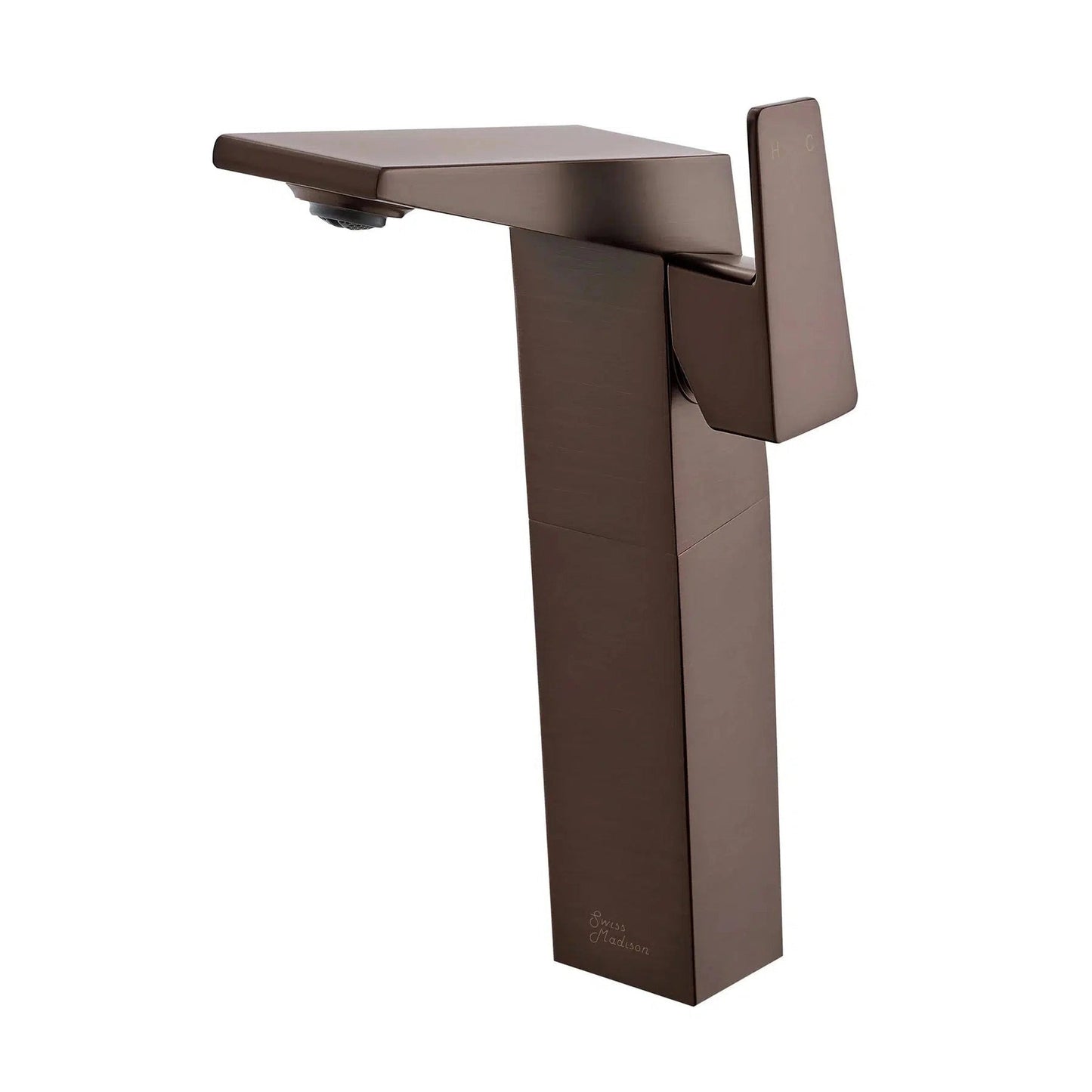 Swiss Madison Carré 9" Oil Rubbed Bronze Single Hole Bathroom Faucet With Flow Rate of 1.2 GPM
