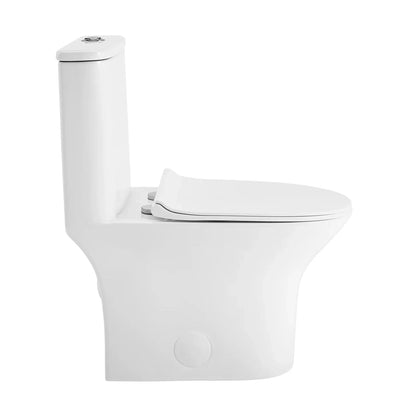 Swiss Madison Cascade 14" x 30" One-Piece White Elongated Floor-Mounted Toilet With 0.8/1.28 GPF