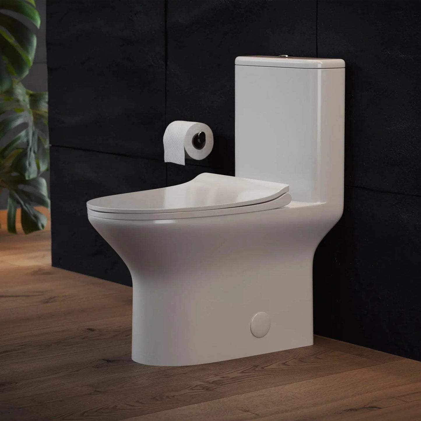 Swiss Madison Cascade 14" x 30" One-Piece White Elongated Floor-Mounted Toilet With 0.8/1.28 GPF