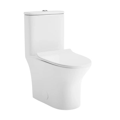 Swiss Madison Cascade 14" x 30" One-Piece White Elongated Floor-Mounted Toilet With 0.8/1.28 GPF