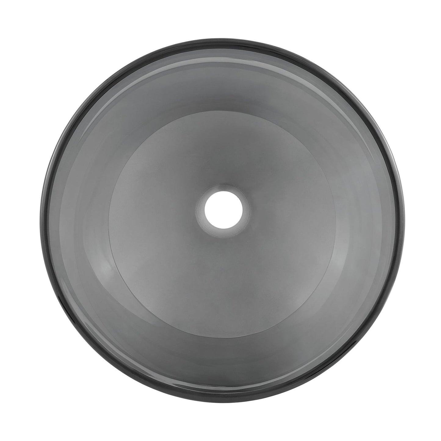 Swiss Madison Cascade 17" x 17" Black Round Tempered Glass Vessel Bathroom Sink With Waterfall Faucet