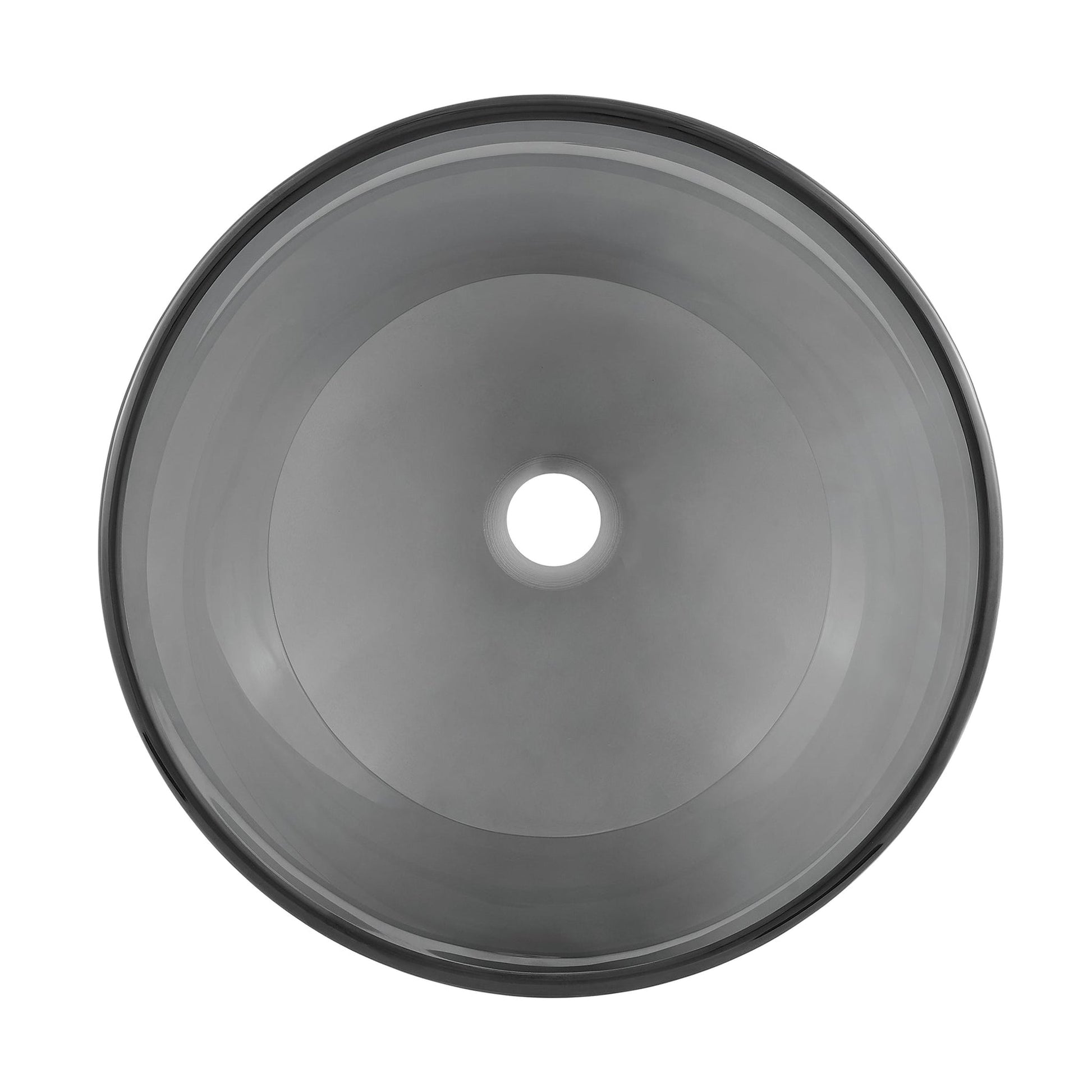 Swiss Madison Cascade 17" x 17" Black Round Tempered Glass Vessel Bathroom Sink With Waterfall Faucet