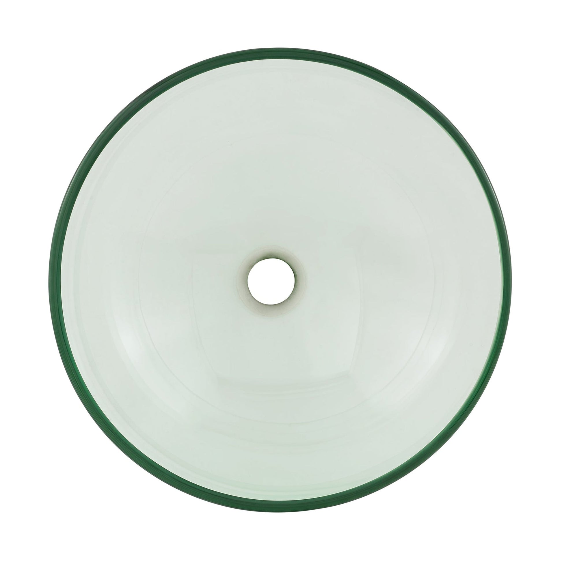 Swiss Madison Cascade 17" x 17" Clear Round Tempered Glass Vessel Bathroom Sink With Waterfall Faucet