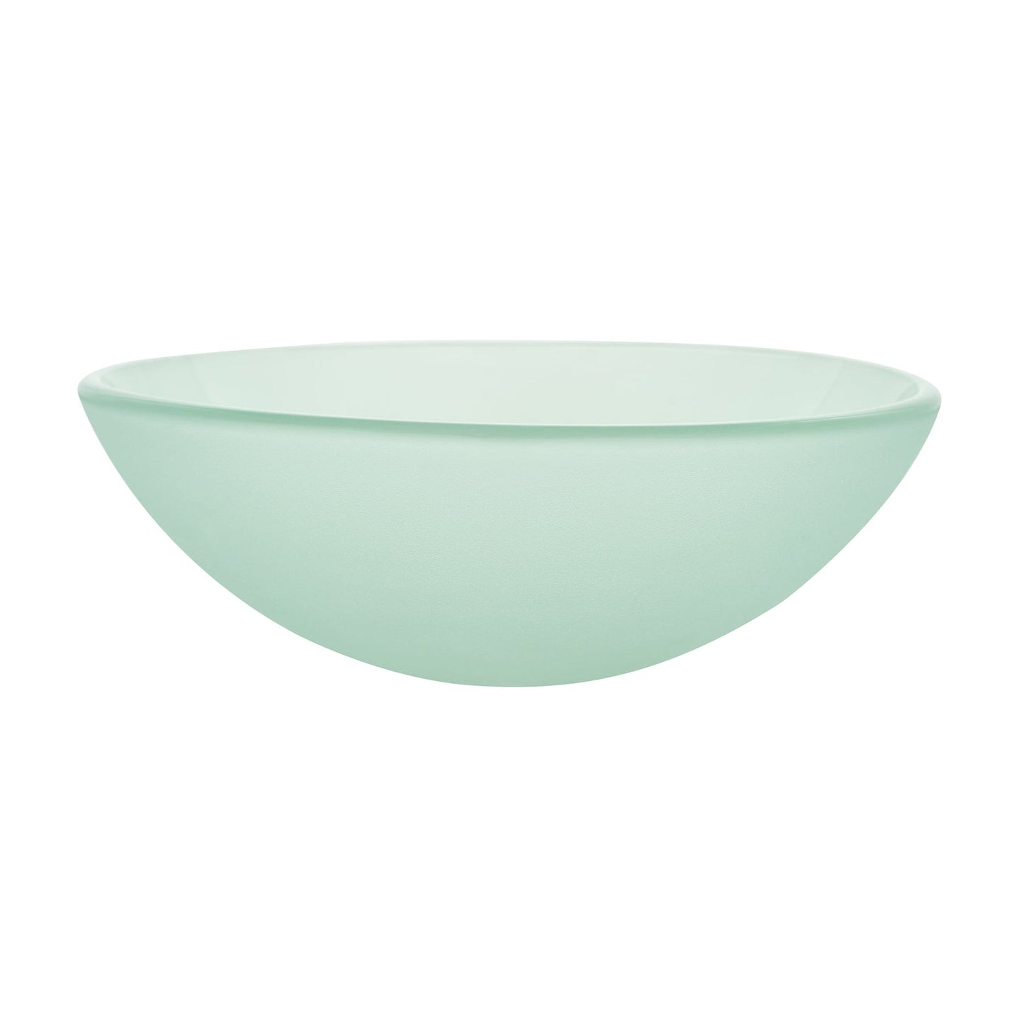 Swiss Madison Cascade 17" x 17" Frost Round Tempered Glass Vessel Bathroom Sink With Waterfall Faucet