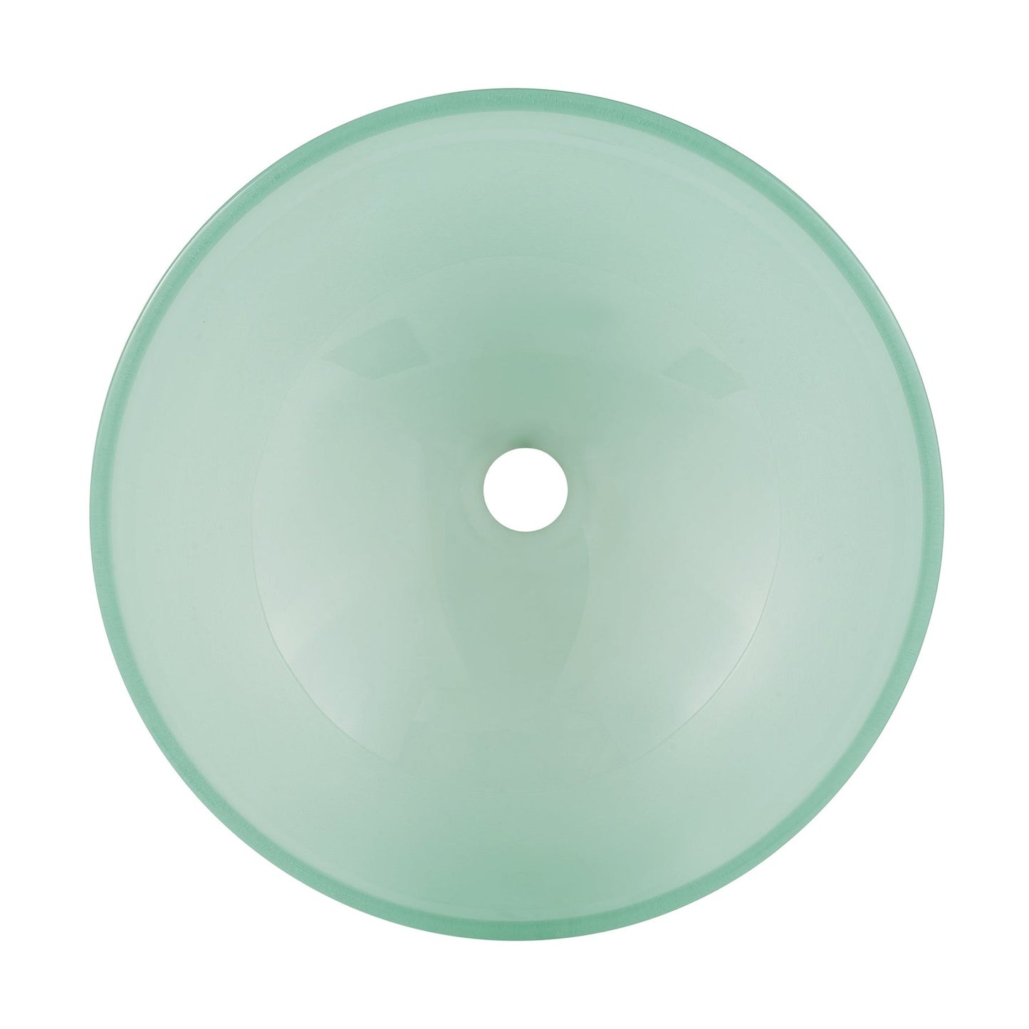 Swiss Madison Cascade 17" x 17" Frost Round Tempered Glass Vessel Bathroom Sink With Waterfall Faucet