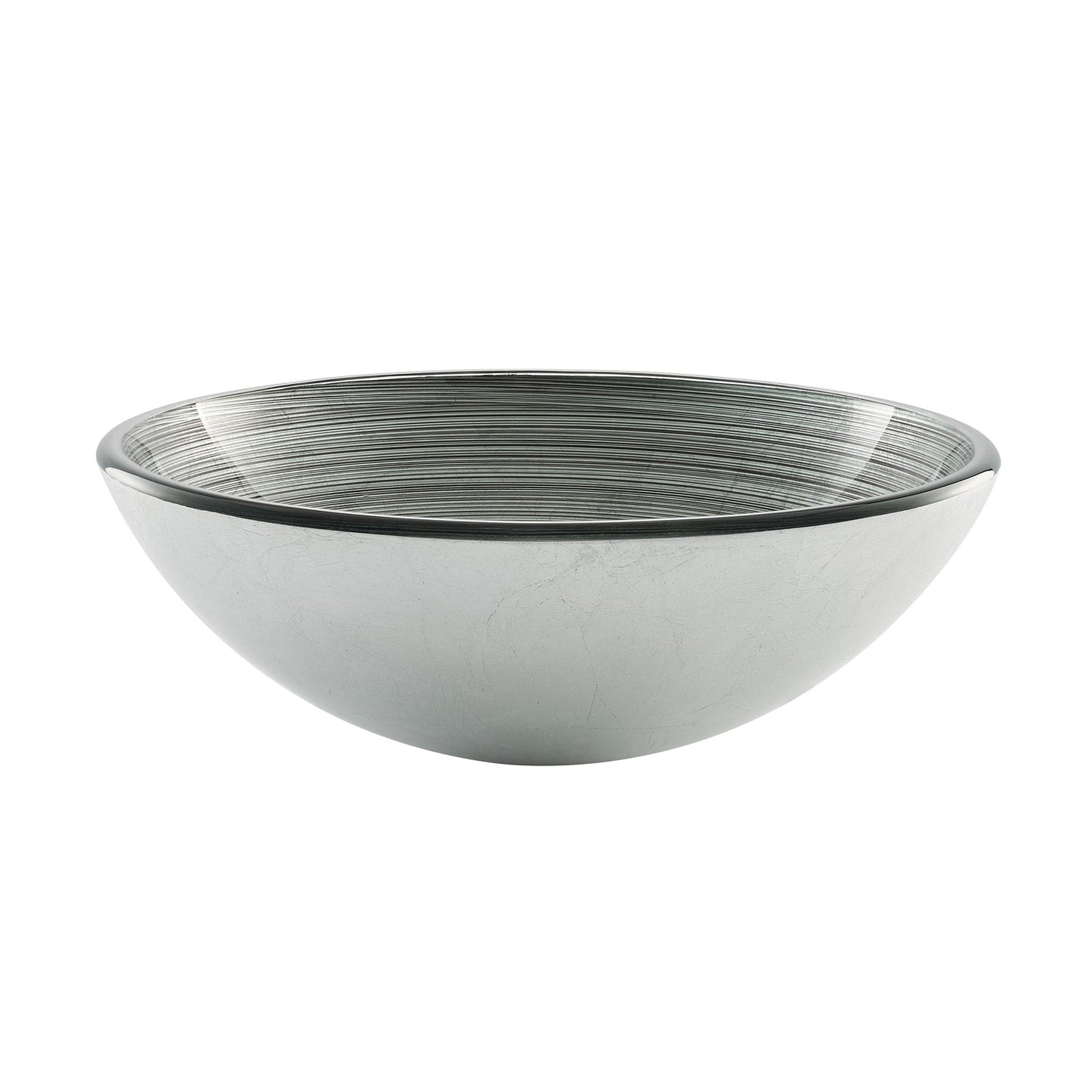 Swiss Madison Cascade 17" x 17" Smoky Gray Round Tempered Glass Vessel Bathroom Sink With Waterfall Faucet