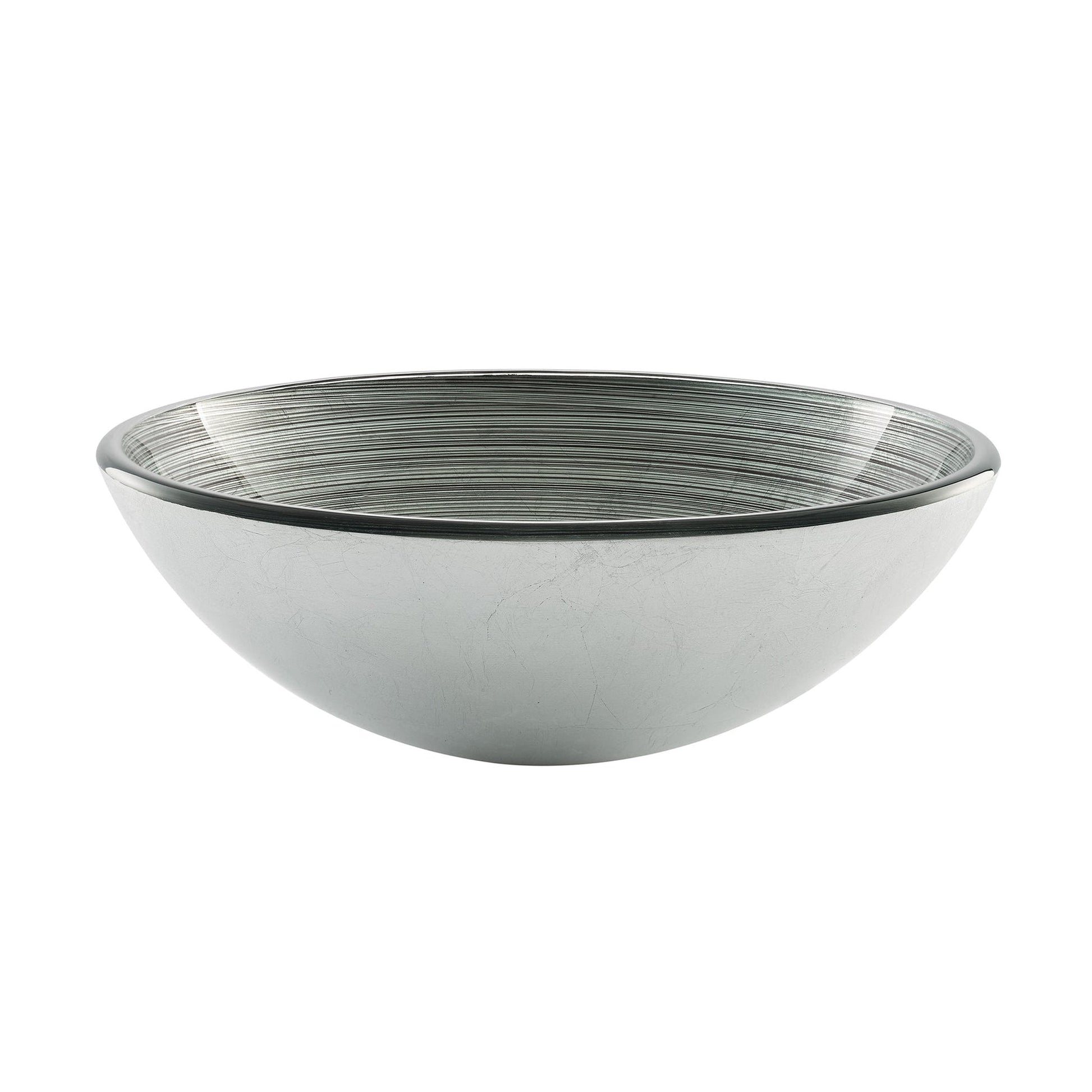 Swiss Madison Cascade 17" x 17" Smoky Gray Round Tempered Glass Vessel Bathroom Sink With Waterfall Faucet