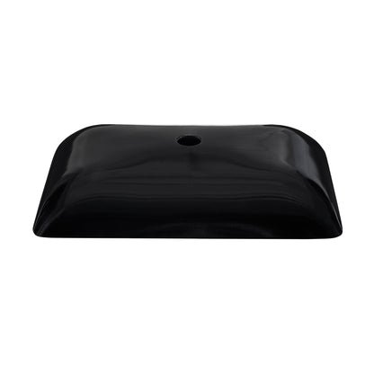 Swiss Madison Cascade 22" x 14" Ember Red Rectangular Tempered Glass Vessel Bathroom Sink With Waterfall Faucet