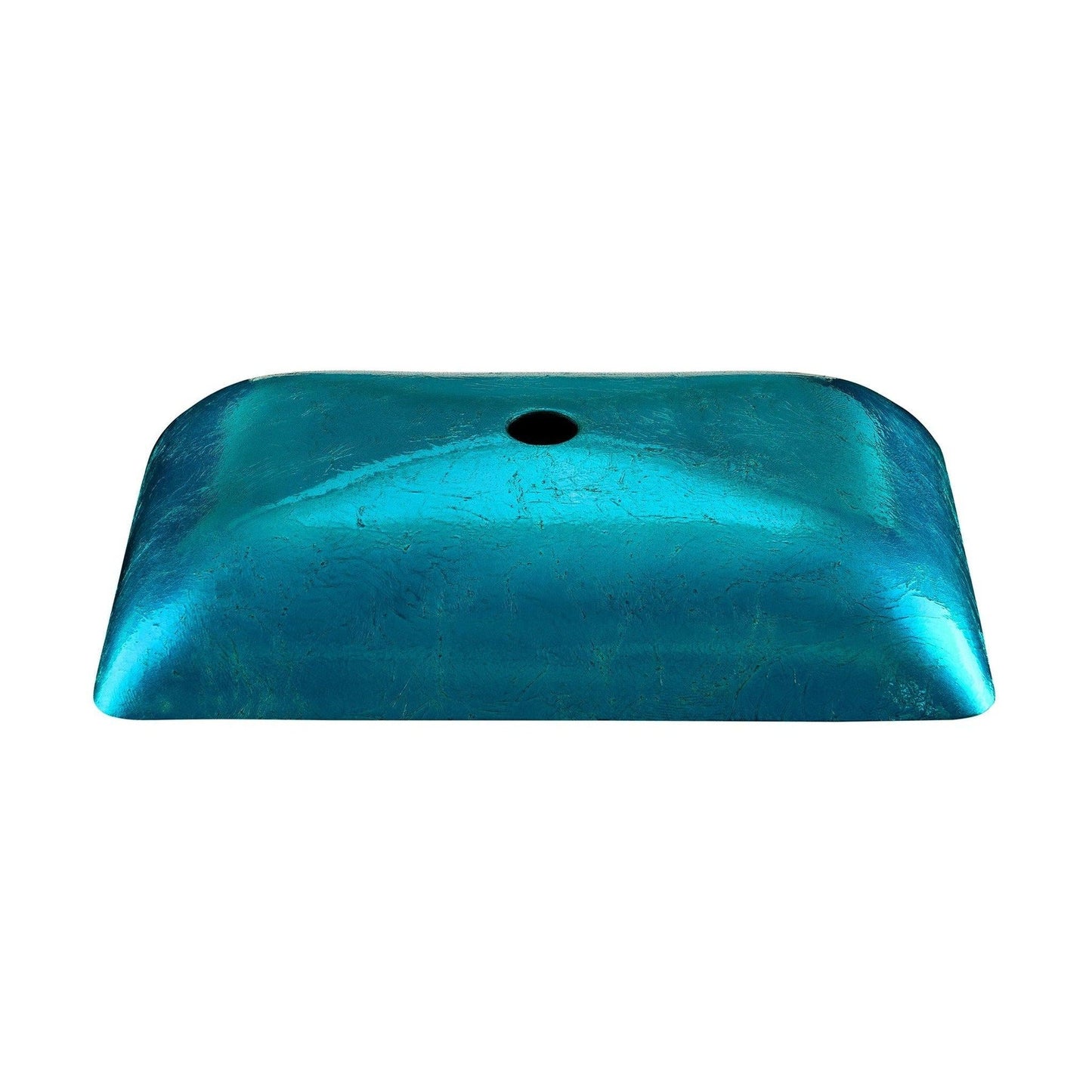 Swiss Madison Cascade 22" x 14" Ocean Blue Rectangular Tempered Glass Vessel Bathroom Sink With Waterfall Faucet