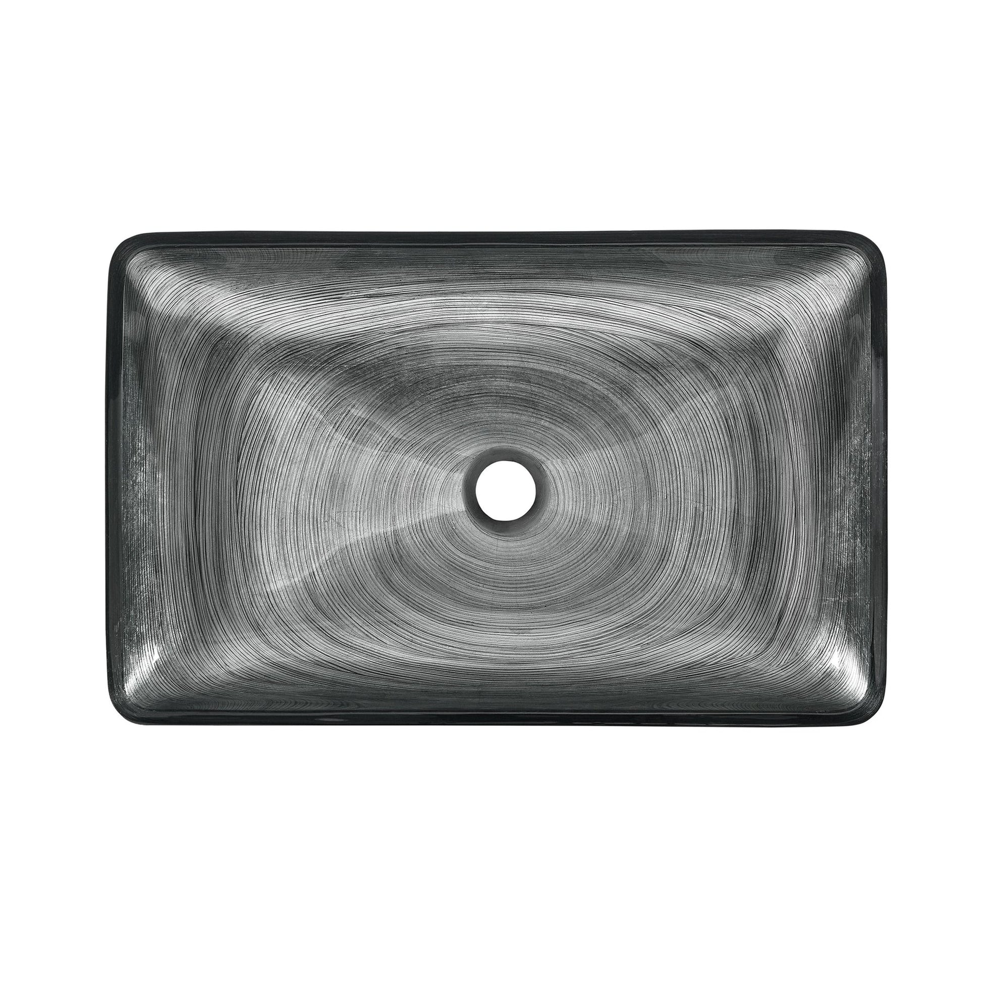 Swiss Madison Cascade 22" x 14" Smoky Gray Rectangular Tempered Glass Bathroom Vessel Sink With Waterfall Faucet