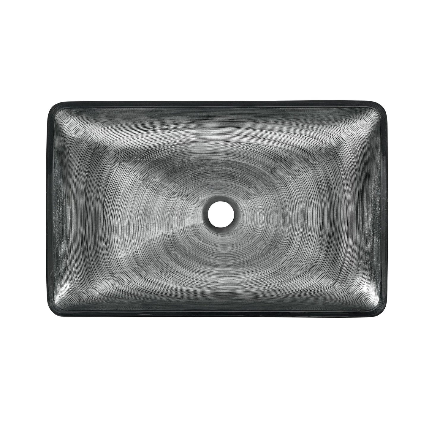 Swiss Madison Cascade 22" x 14" Smoky Gray Rectangular Tempered Glass Vessel Bathroom Sink With Waterfall Faucet