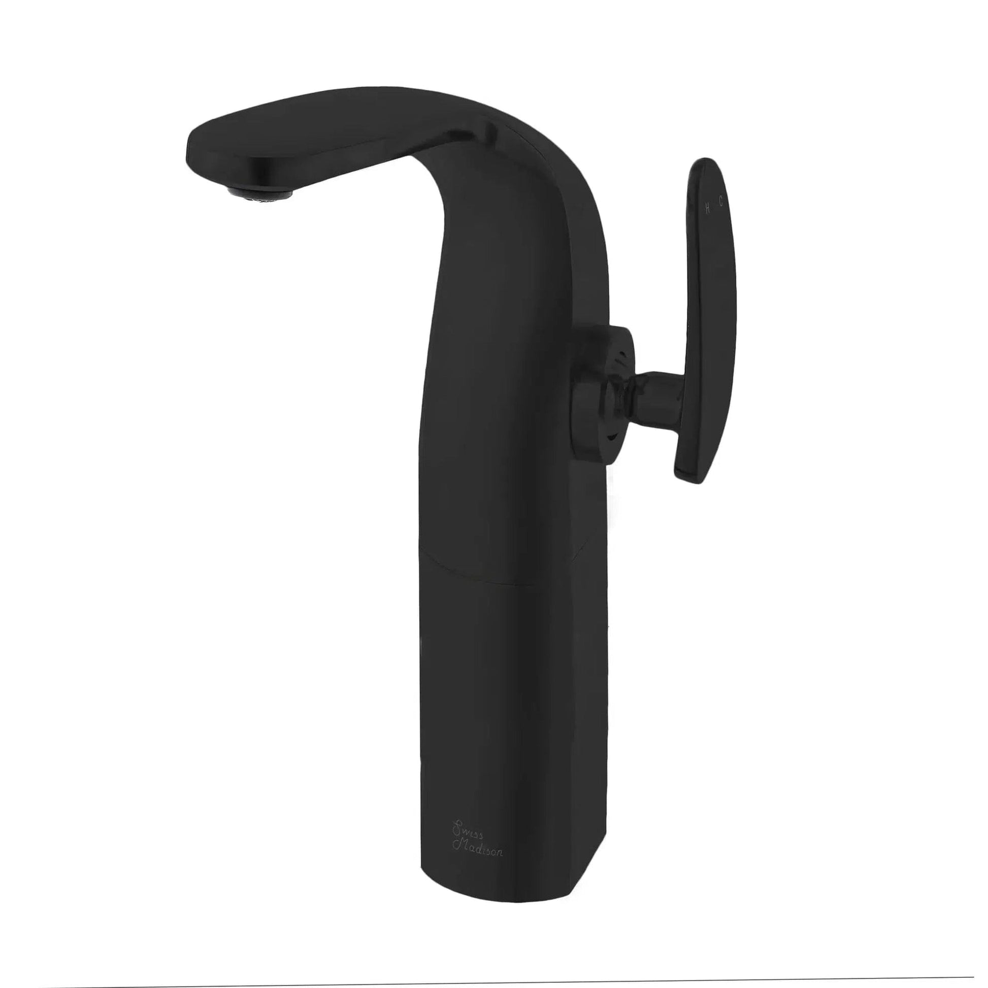 Swiss Madison Château 12" Matte Black Single Hole Bathroom Faucet With Flow Rate of 1.2 GPM