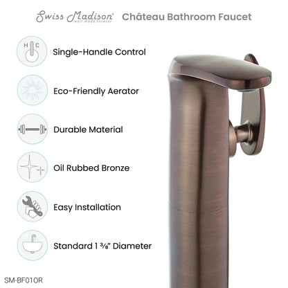 Swiss Madison Château 12" Oil Rubbed Bronze Single Hole Bathroom Faucet With Flow Rate of 1.2 GPM