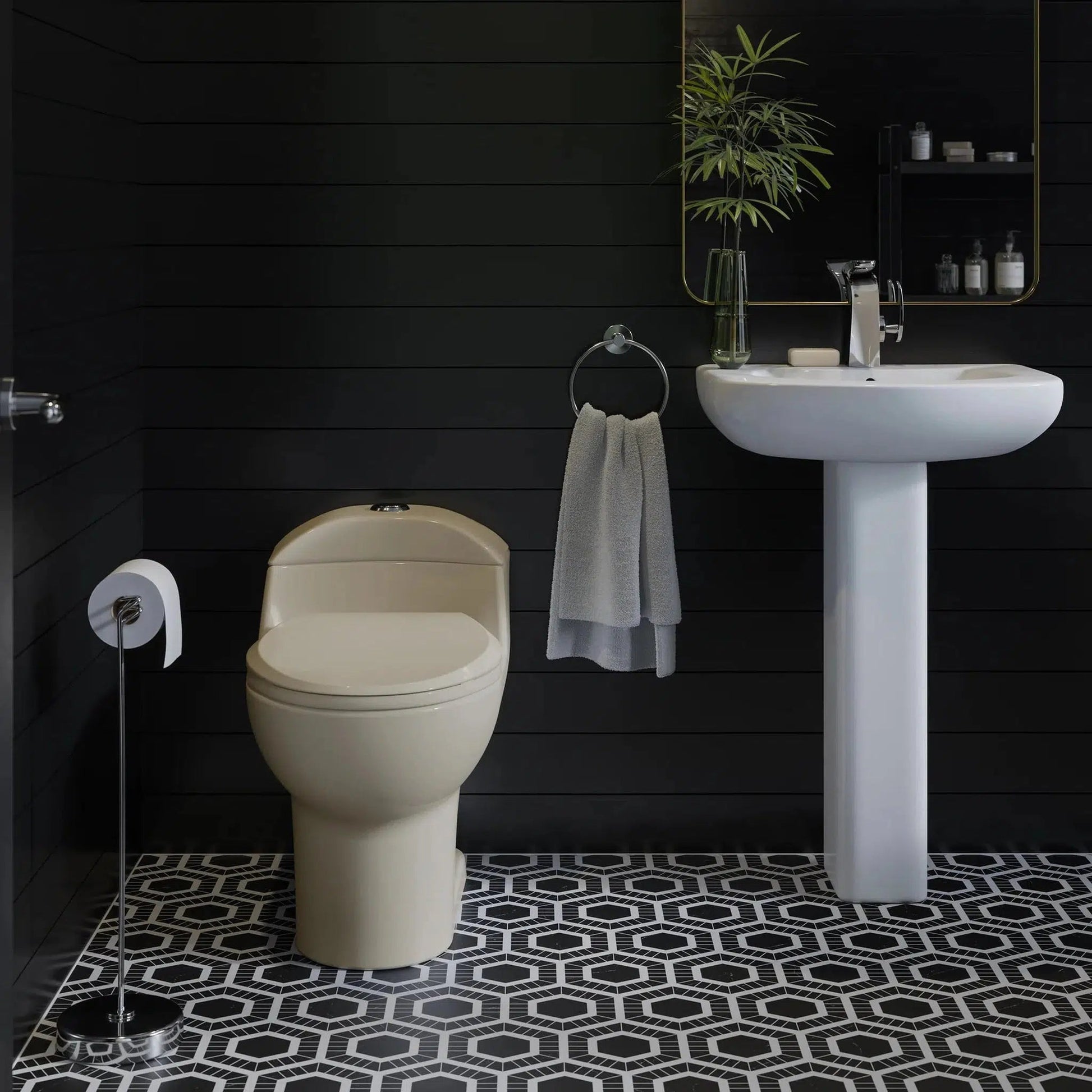 Swiss Madison Château 16" x 24" One-Piece Bisque Elongated Floor-Mounted Toilet With 1.1/1.6 GPF