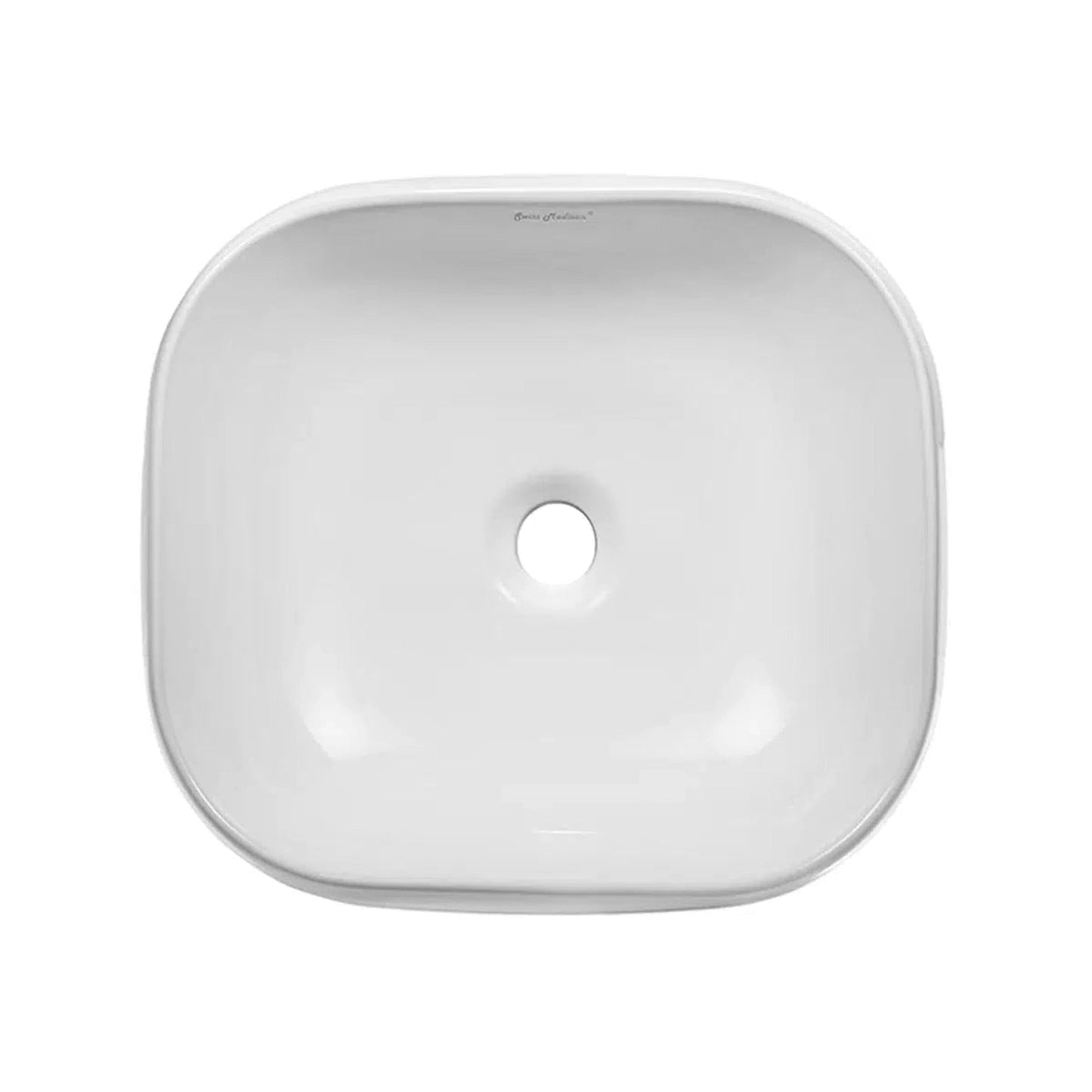 Swiss Madison Château 18" x 16" White Square Ceramic Bathroom Vessel Sink