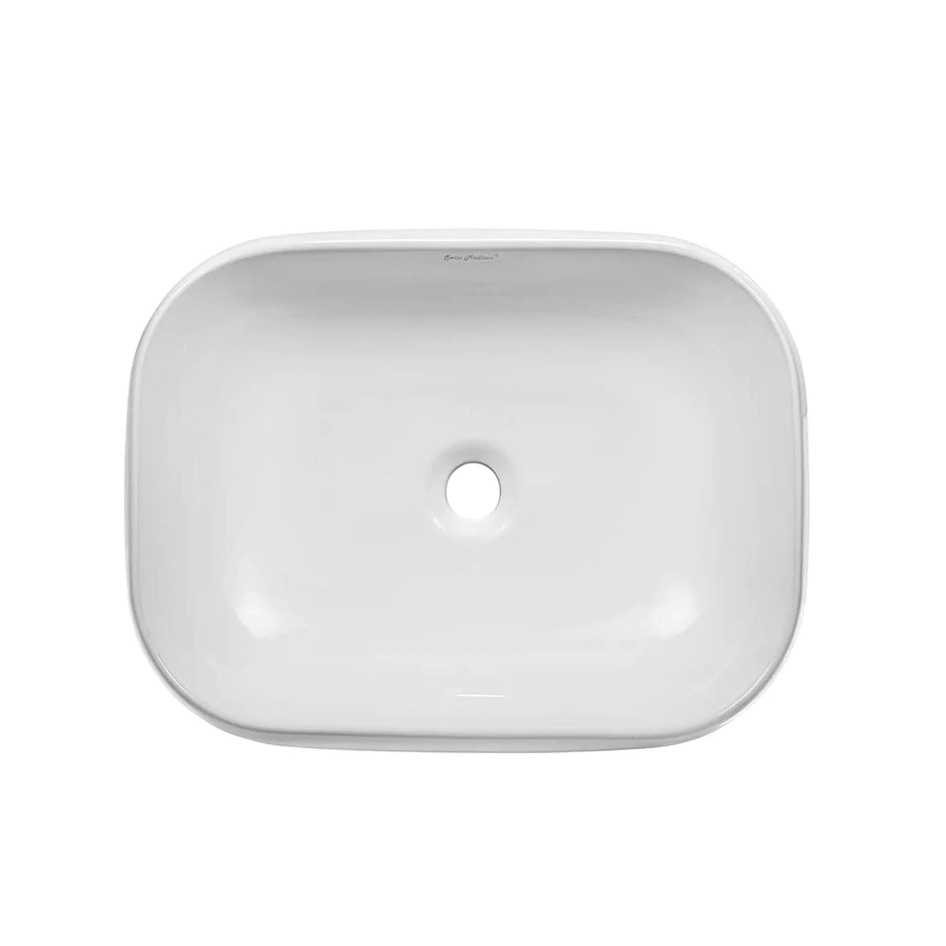 Swiss Madison Château 22" x 16" White Square Ceramic Bathroom Vessel Sink