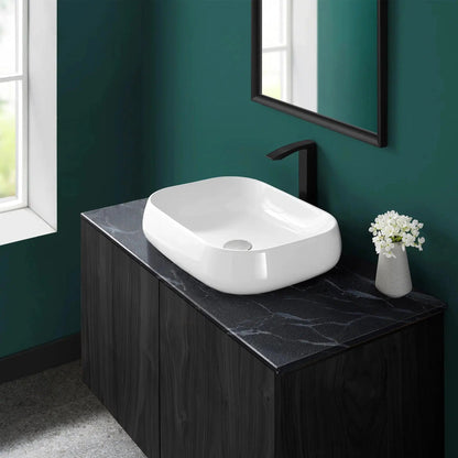Swiss Madison Château 22" x 16" White Square Ceramic Vessel Bathroom Sink