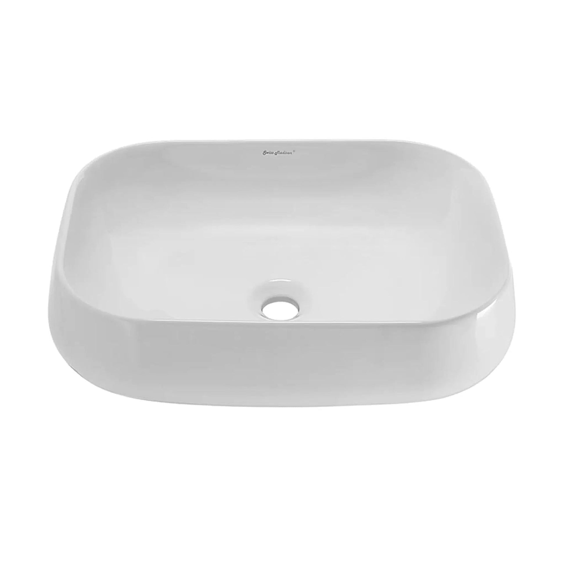 Swiss Madison Château 22" x 16" White Square Ceramic Vessel Bathroom Sink