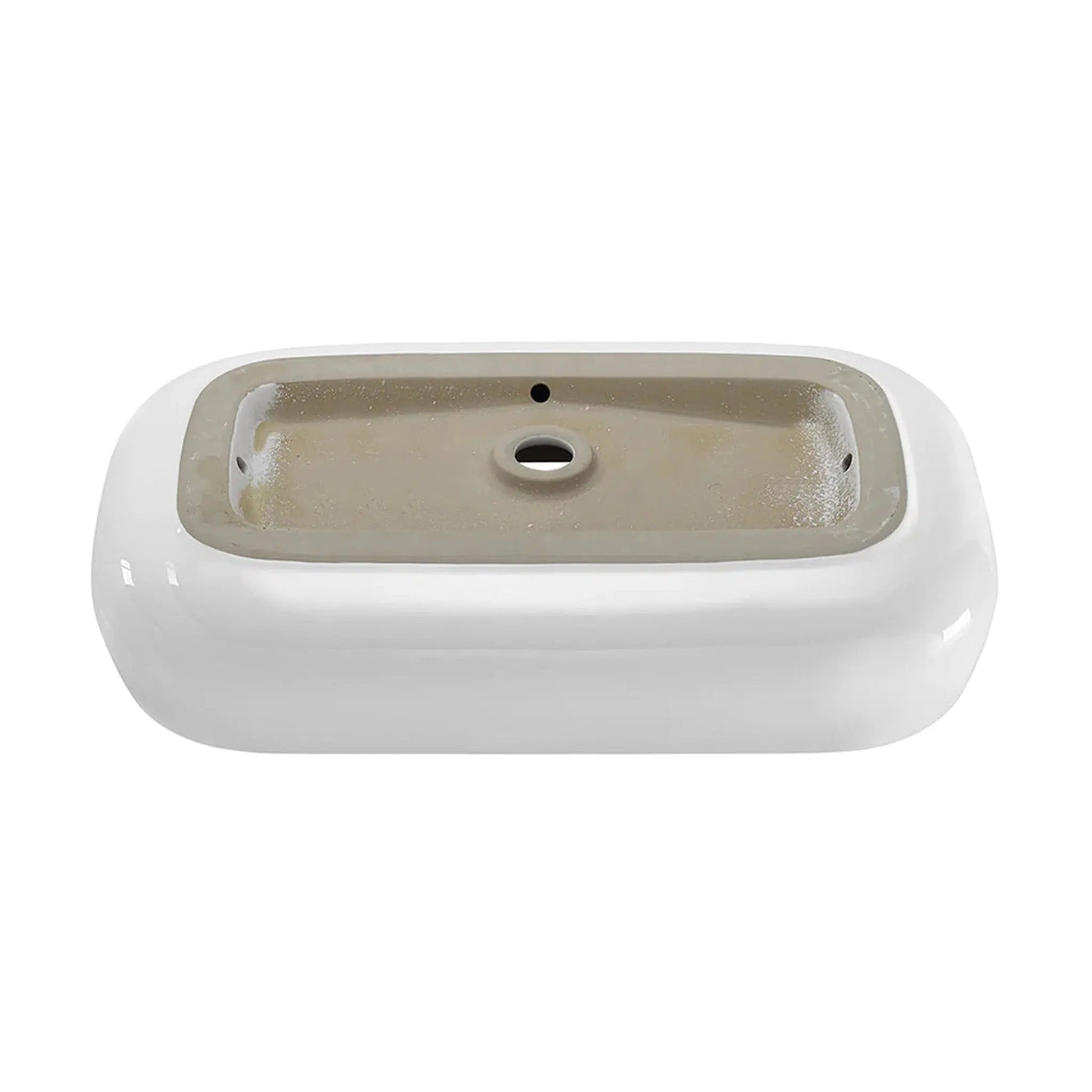Swiss Madison Château 28" x 16" White Rectangle Ceramic Vessel Bathroom Sink
