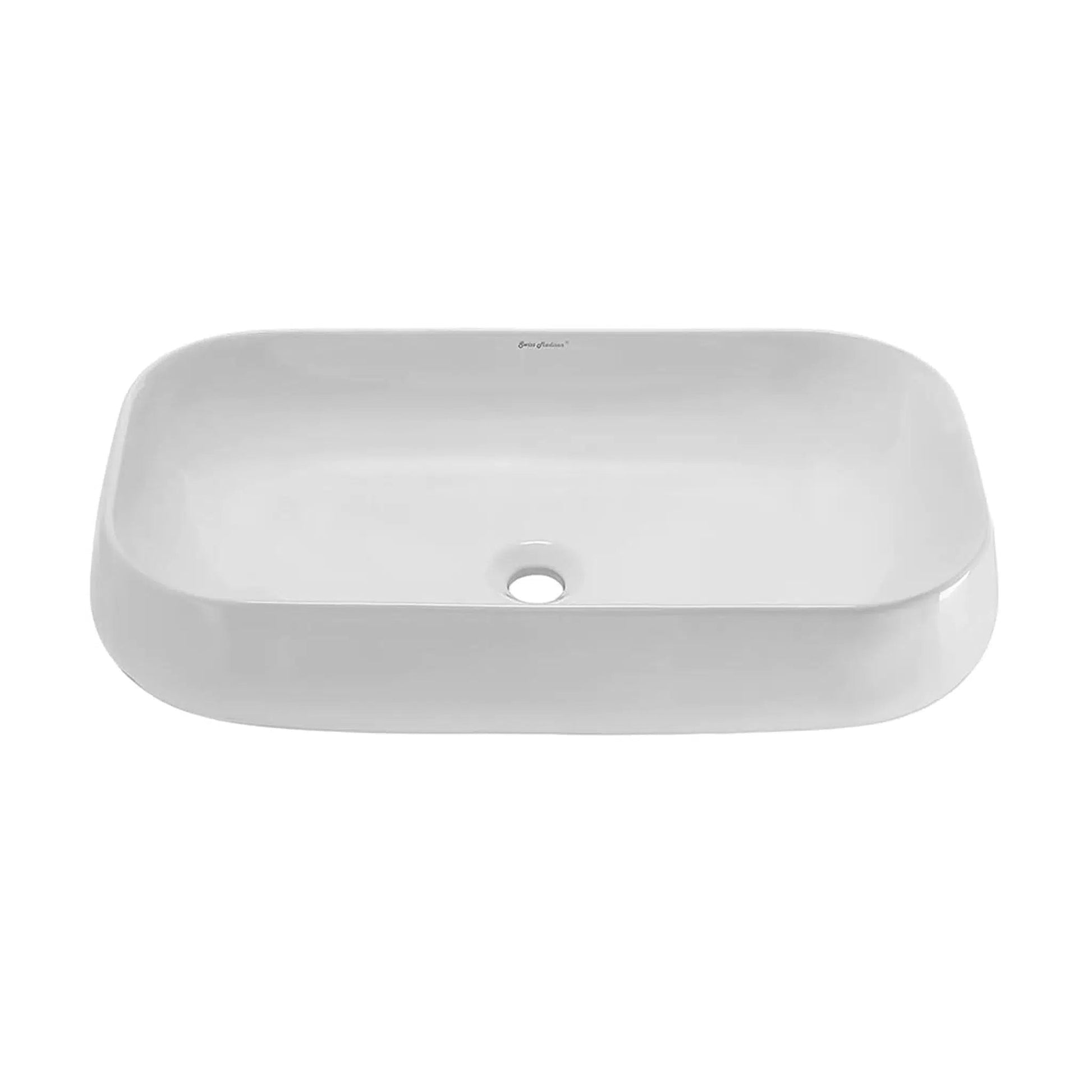 Swiss Madison Château 28" x 16" White Rectangle Ceramic Vessel Bathroom Sink
