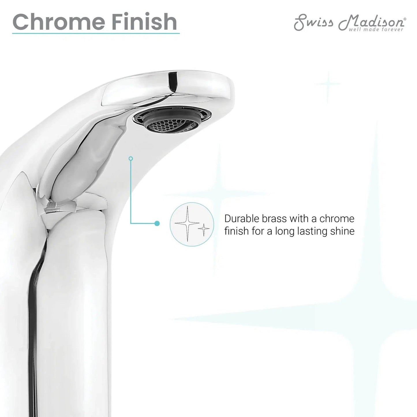 Swiss Madison Château 8" Chrome Widespread Bathroom Faucet With Flow Rate of 1.2 GPM