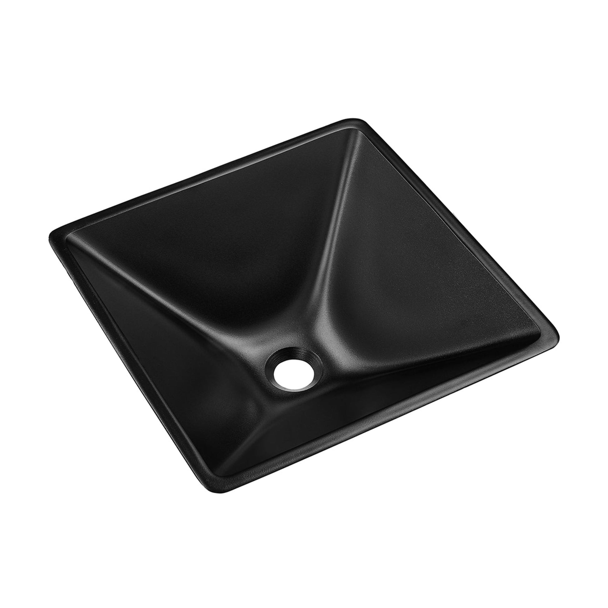 Swiss Madison Claire 16" x 16" Black Squared Tempered Glass Vessel Bathroom Sink