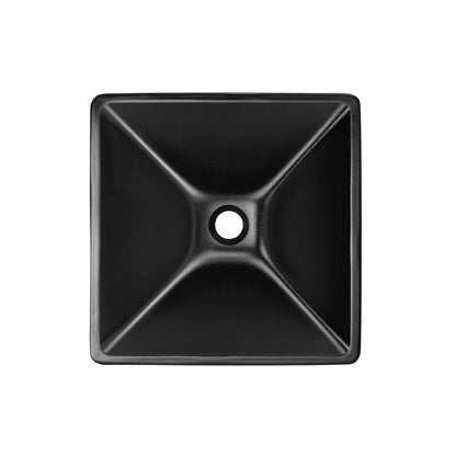 Swiss Madison Claire 16" x 16" Black Squared Tempered Glass Vessel Bathroom Sink
