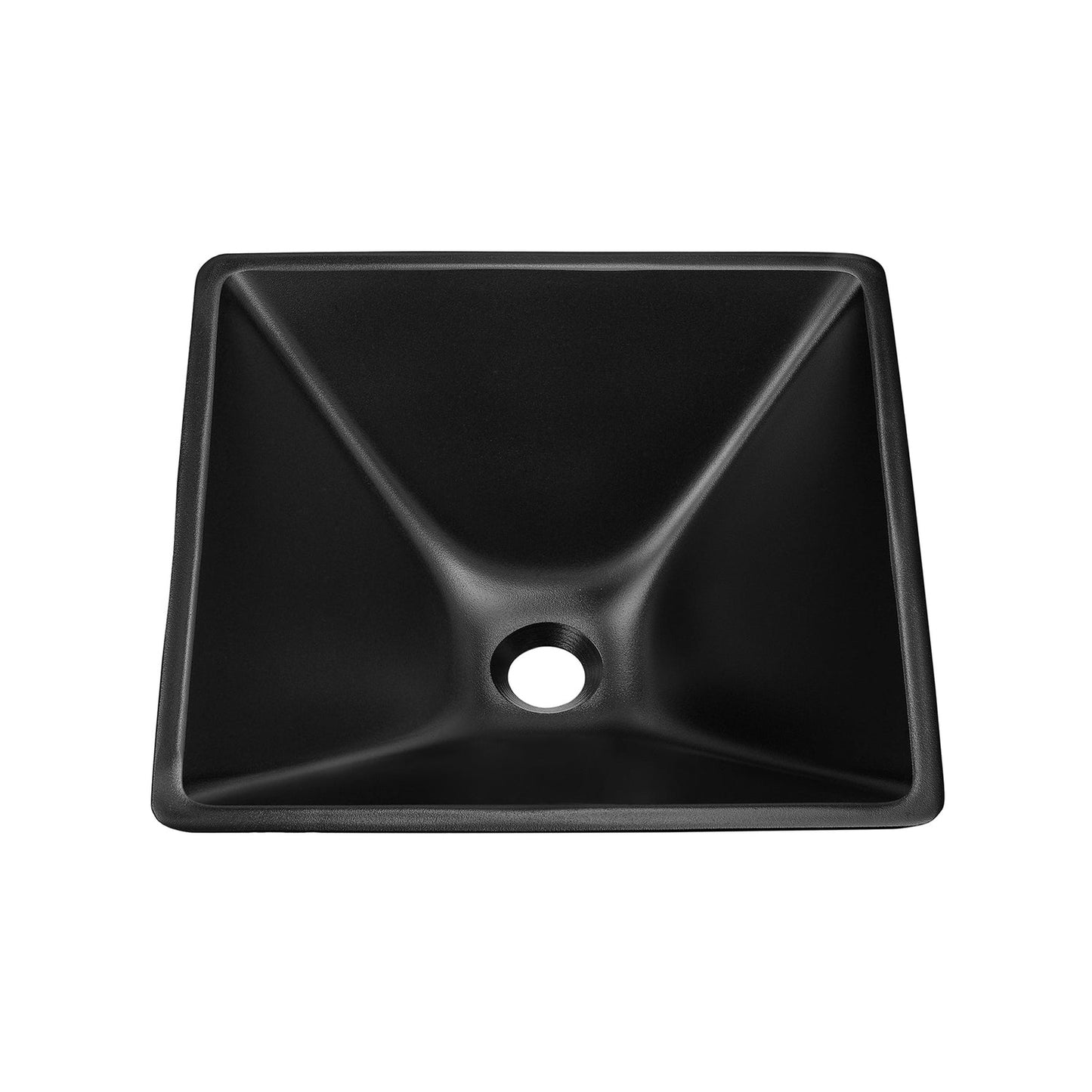 Swiss Madison Claire 16" x 16" Black Squared Tempered Glass Vessel Bathroom Sink
