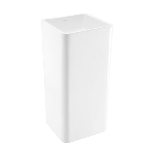 Swiss Madison Claire 16" x 33" Freestanding One-Piece Squared White Pedestal Sink With Overflow