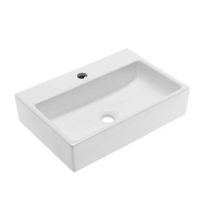 Swiss Madison Claire 21" x 14" White Rectangle Ceramic Bathroom Vessel Sink