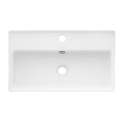Swiss Madison Claire 22" x 12" Rectangular White Ceramic Wall-Hung Bathroom Sink With Single Hole Faucet