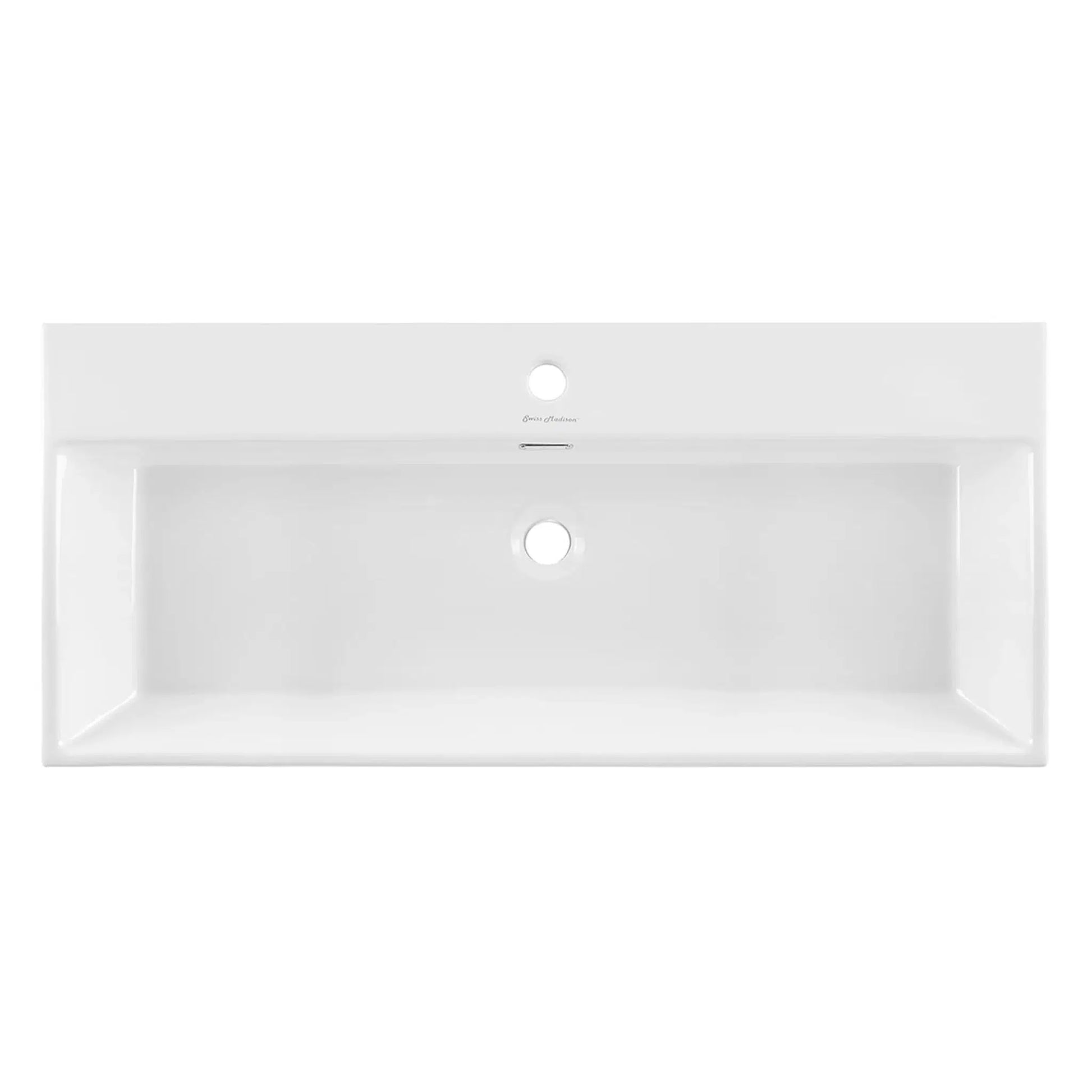 Swiss Madison Claire 40" x 35" Wall-Mounted Console Sink With White Basin and Gold Legs