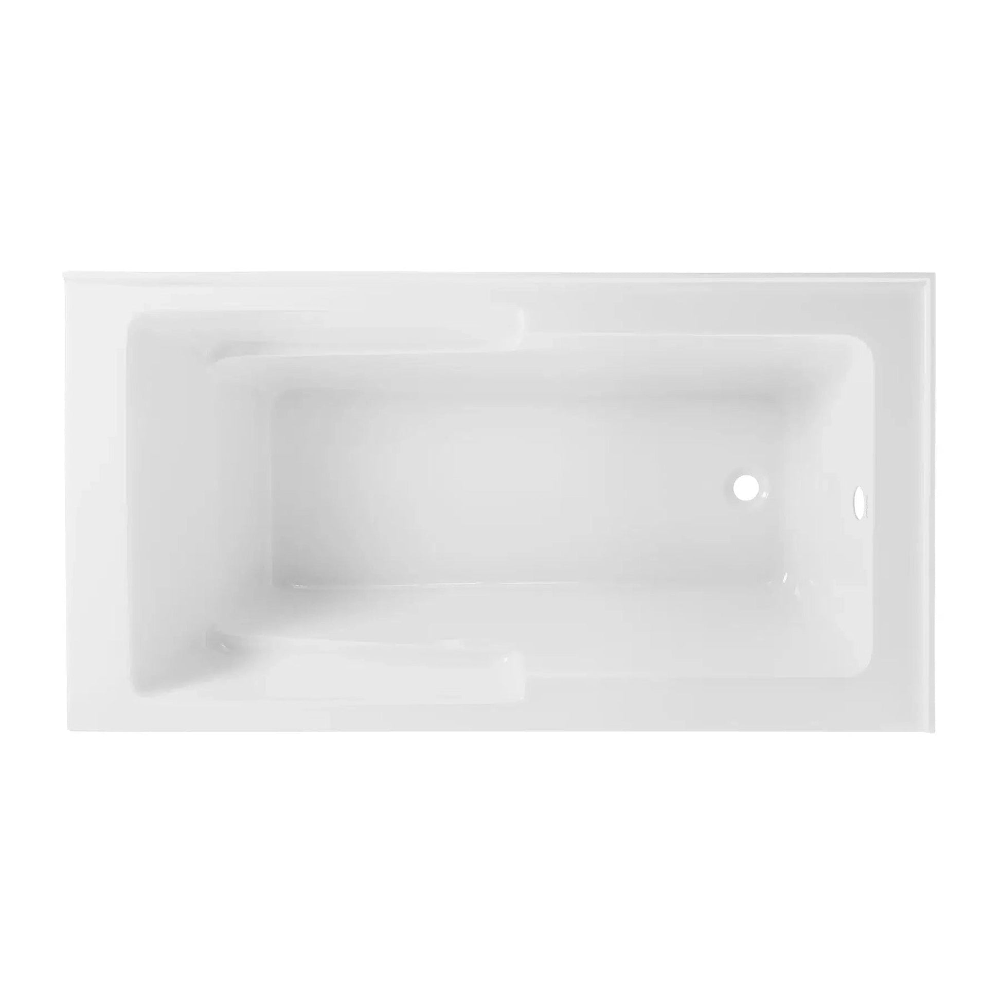 Swiss Madison Claire 60" x 32" White Right-Hand Drain Alcove Bathtub With Integrated Armrest, Built-In Flange, Corner Apron Front and Adjustable Feet