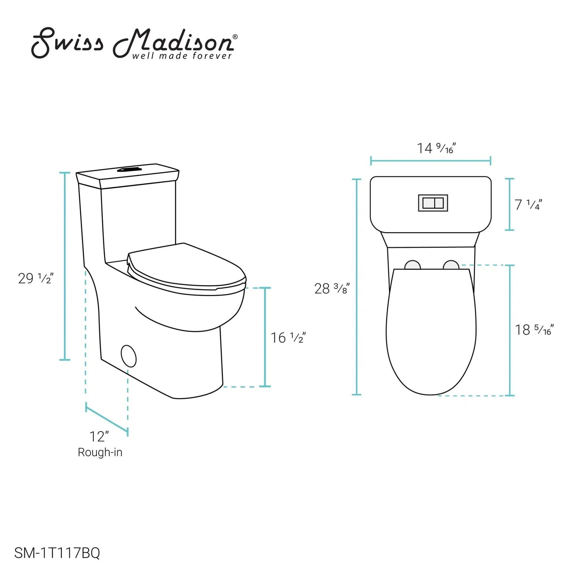 Swiss Madison Classé 15" x 30" One-Piece Bisque Elongated Floor-Mounted Toilet With 1.1/1.6 GPF